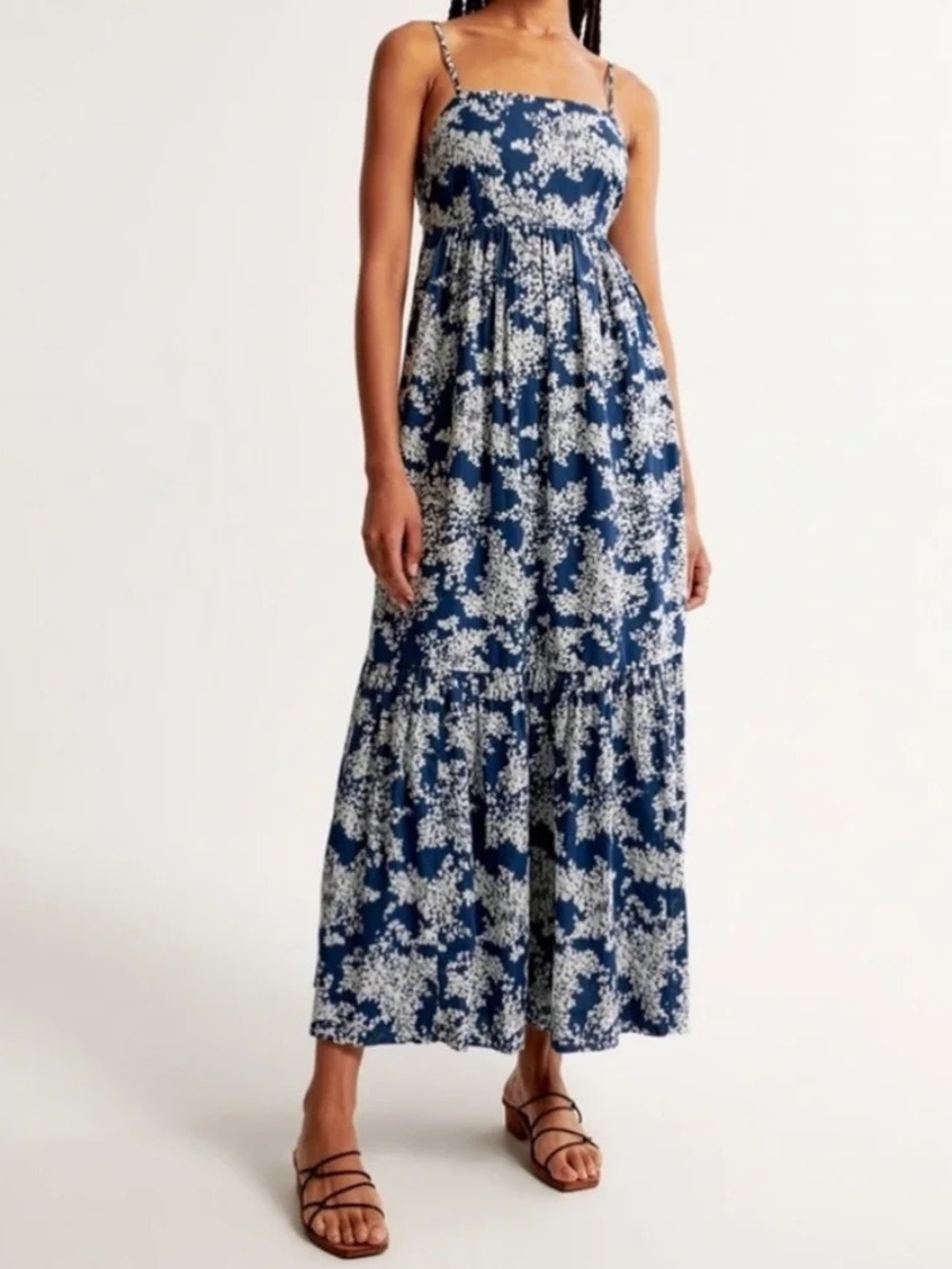 Abercrombie & Fitch Low Back Floral Maxi Dress with Pockets